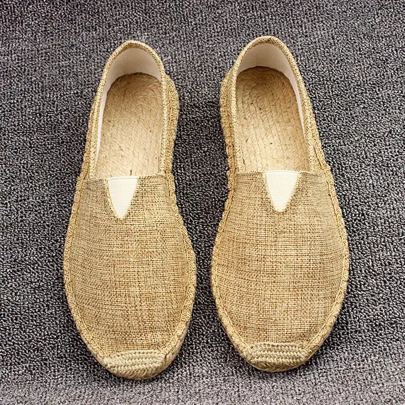Detail shot of shoe interior showing comfortable lining and traditional Chinese shoe construction.