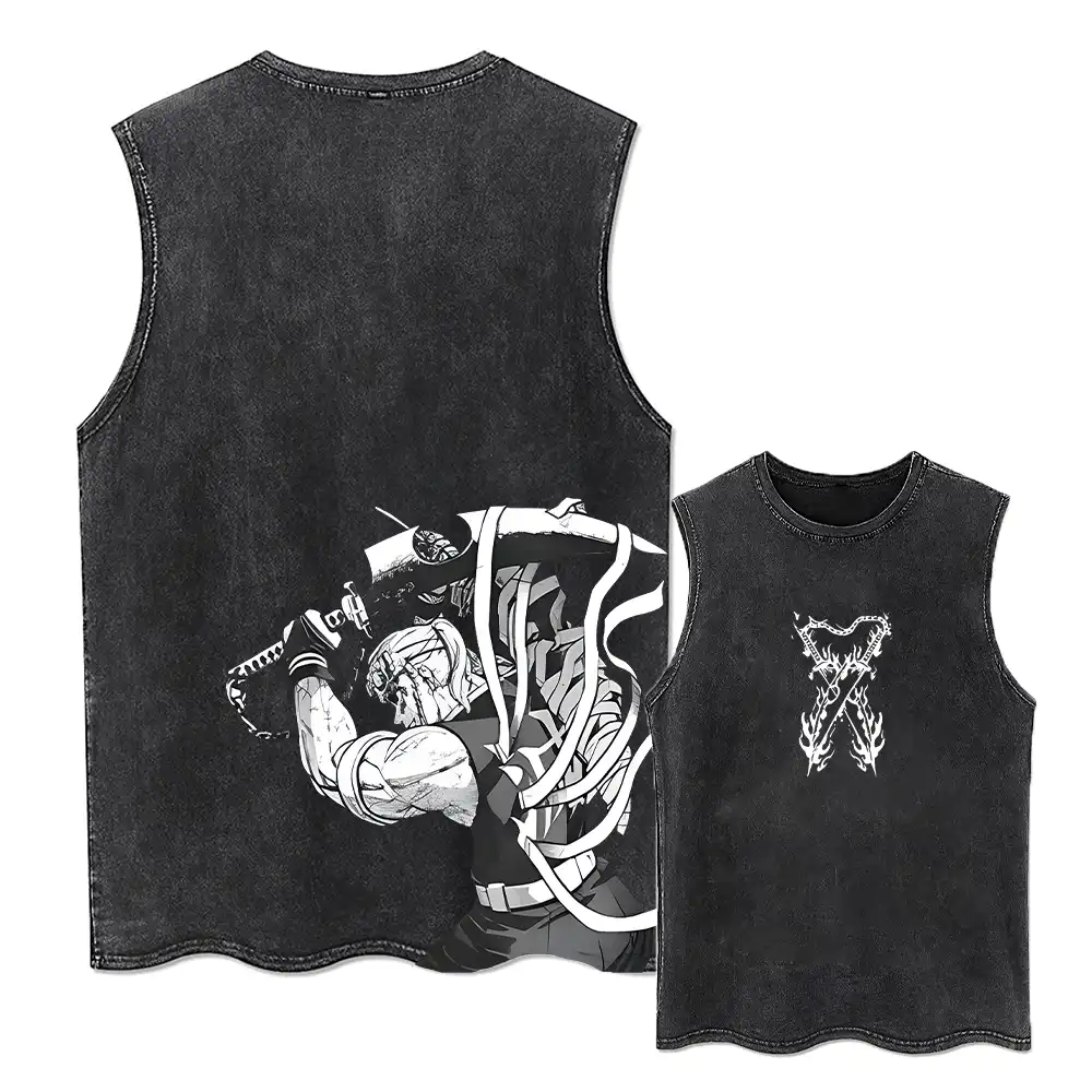 Harajuku anime oversized T-shirt in black, laid flat on table..