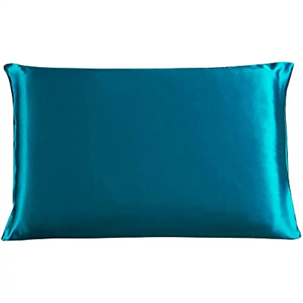 Hidden zipper design detail on premium silk pillowcase showing elegant closure system.