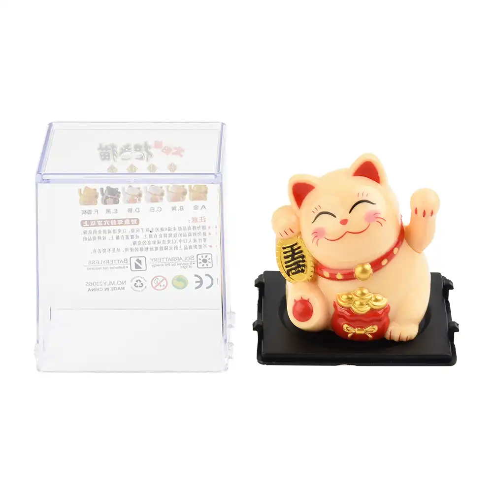 Maneki neko decoration bringing cultural significance to car interior space.