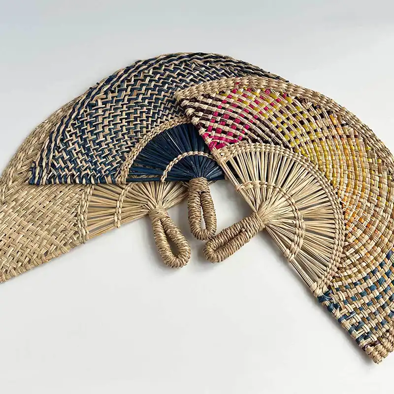 Artisan craftsmanship detail showing quality straw weaving construction and durability features.