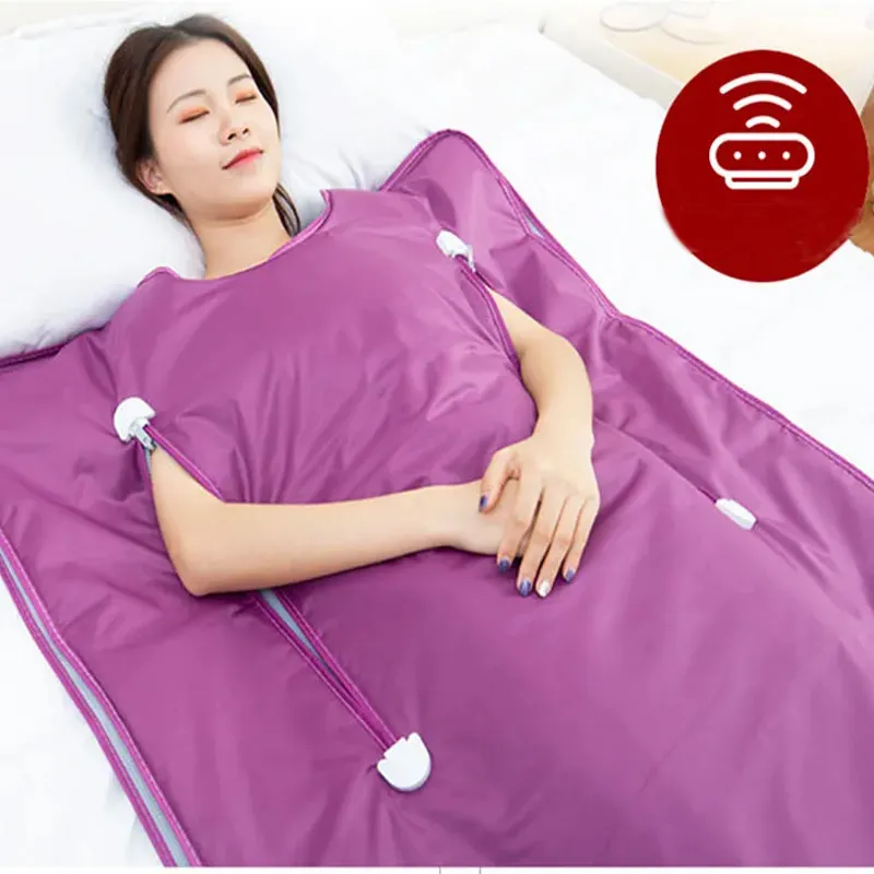 Close-up of sauna blanket material texture and premium plastic construction quality.