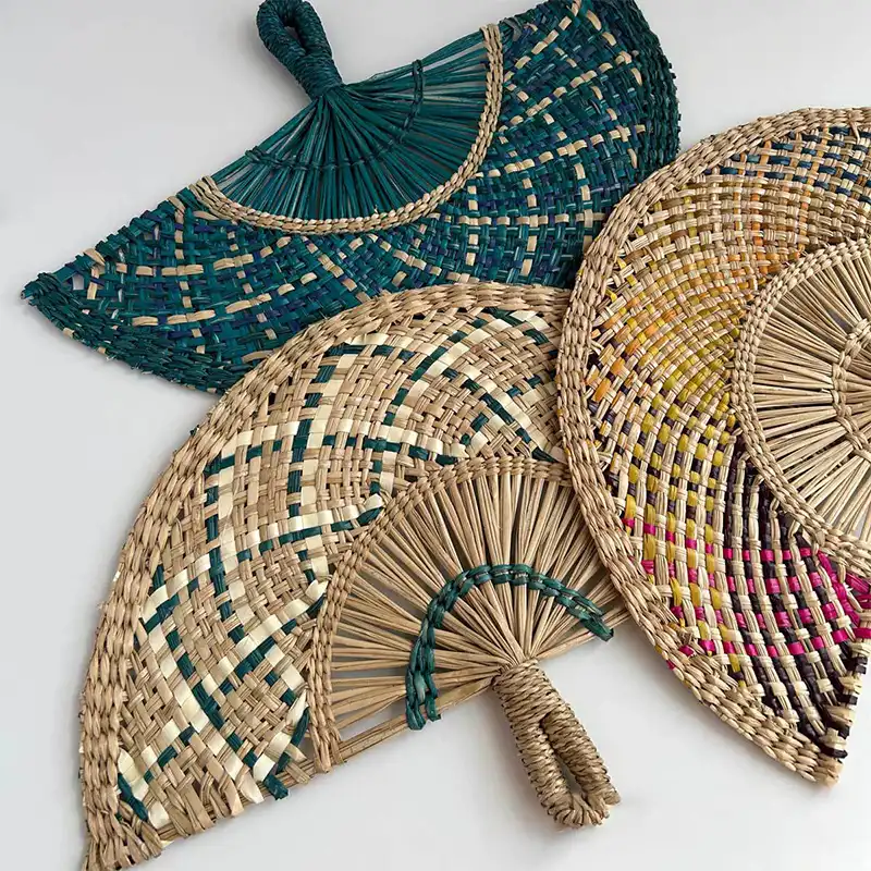 Close-up detail of intricate straw weaving patterns highlighting traditional craftsmanship techniques.
