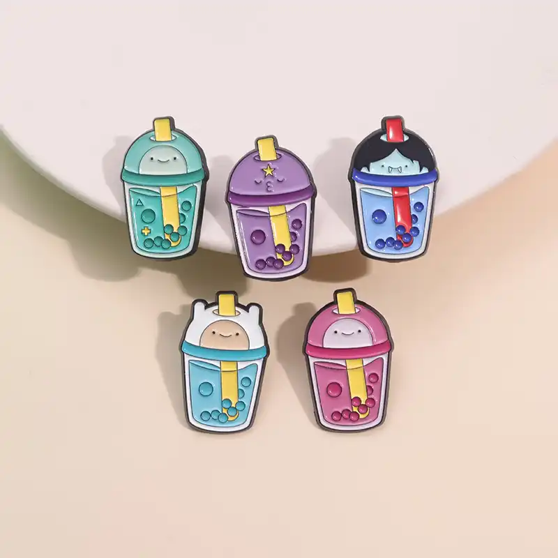 Vibrant little monk enamel pin for unisex fashion, front close-up..