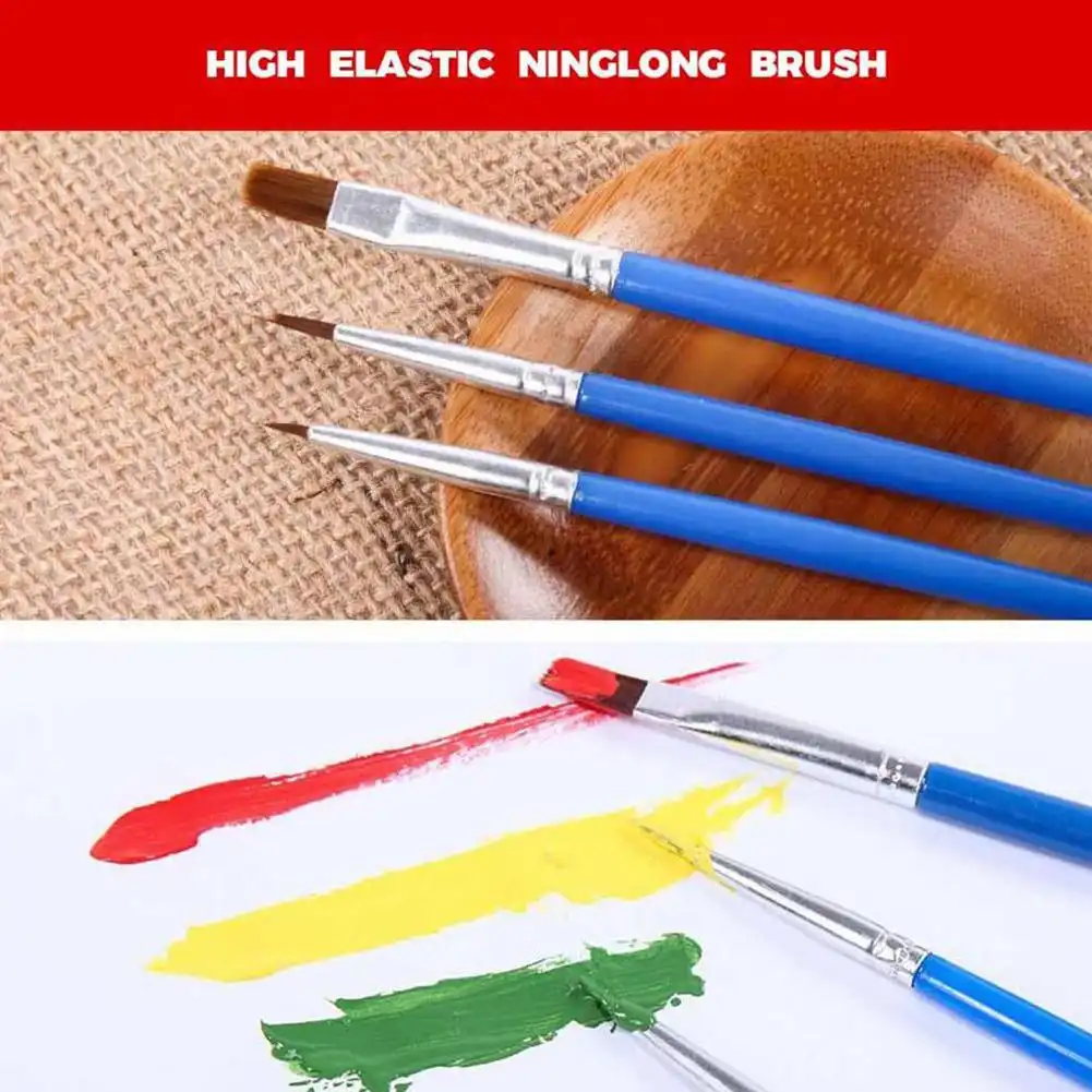 Brush cleaning technique using water cup between different paint colors.