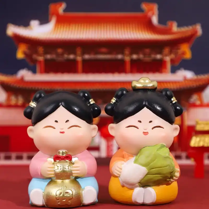 Close up of ethnic doll construction showing high quality resin material.