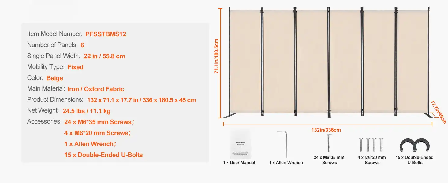 Hotel room featuring freestanding partition creating distinct zones without permanent installation.