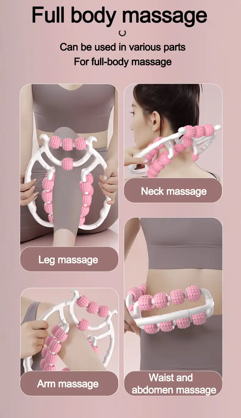 360° rotating leg roller for post-workout, front close-up..