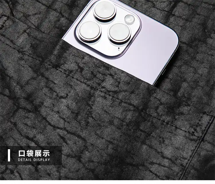 Mandarin collar detail showing traditional Chinese styling and quality construction.