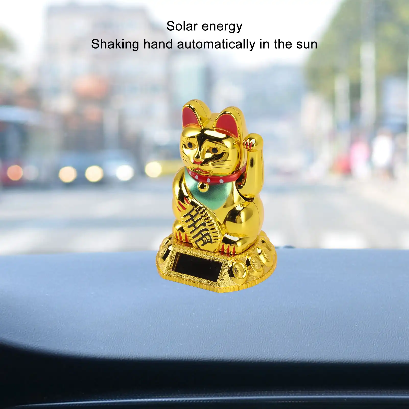 Hand holding lucky cat showing lightweight 45g construction and portable design.
