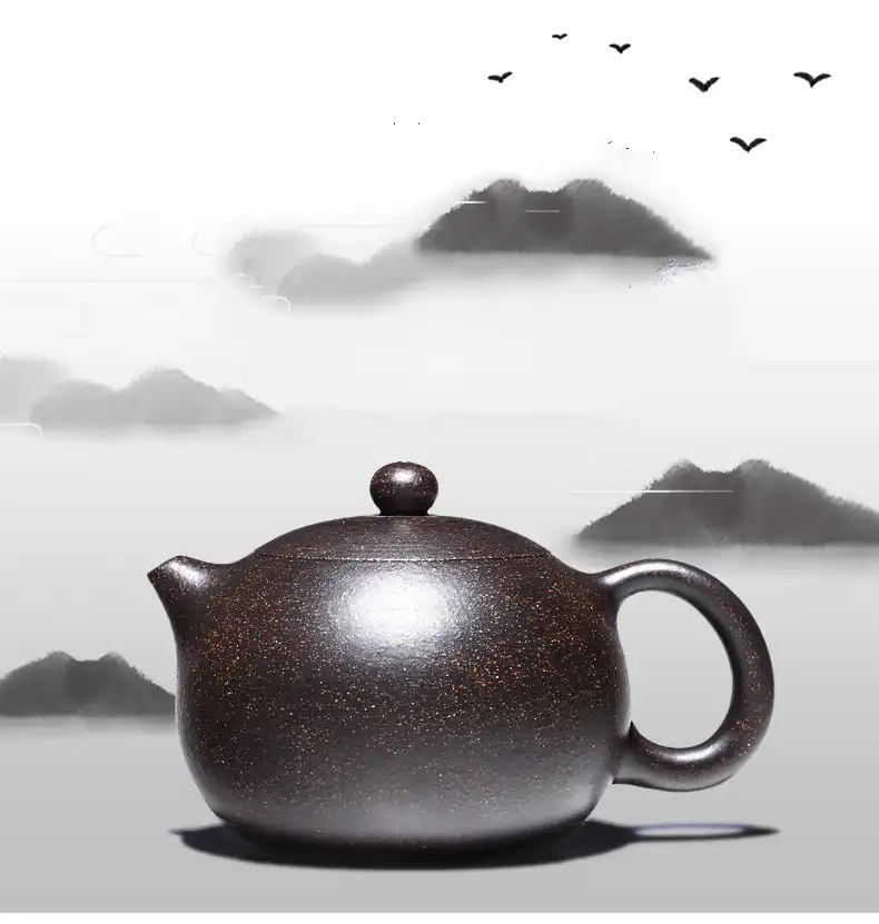Multiple size options 200ml 230ml 280ml 330ml black gold sand Yixing teapots for different needs.