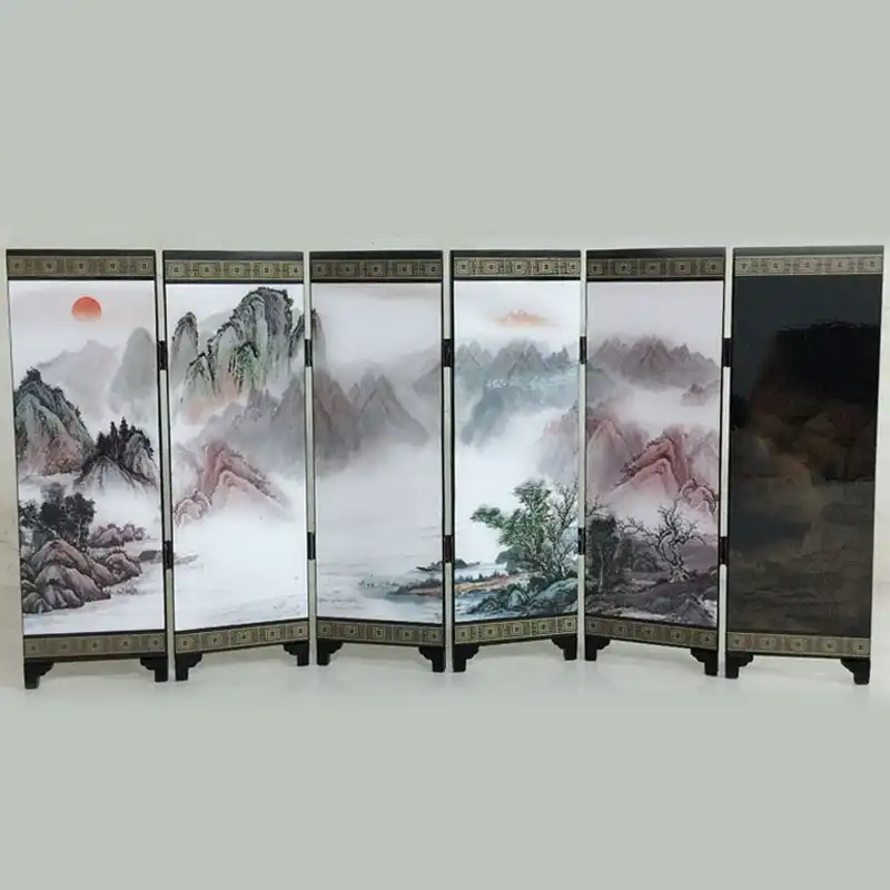 Compact Chinese folding screen ideal for small apartments and limited space room division.