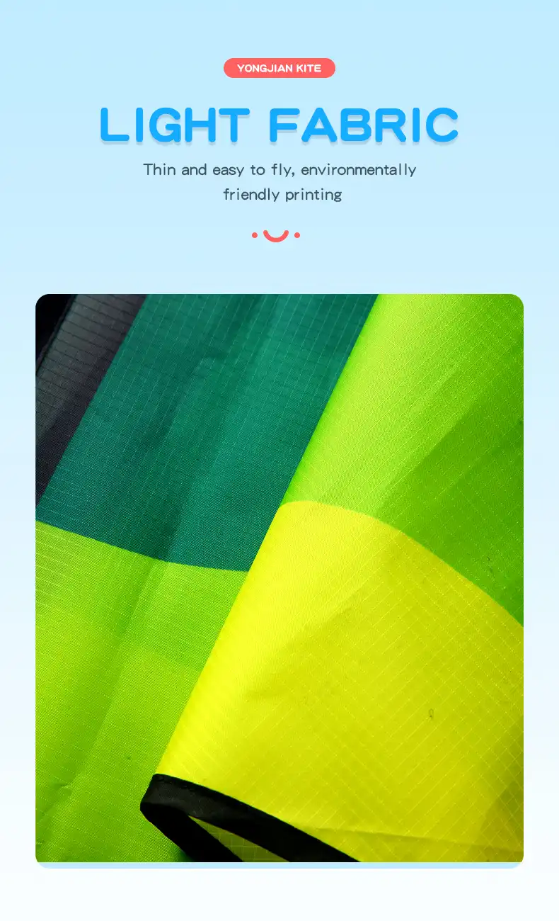 Close-up of kite tail showing 300cm length and flowing design for aerial stability.