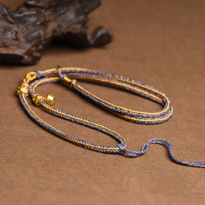 Natural cotton rope color variations Tibetan thangka necklace ethnic jewelry options.