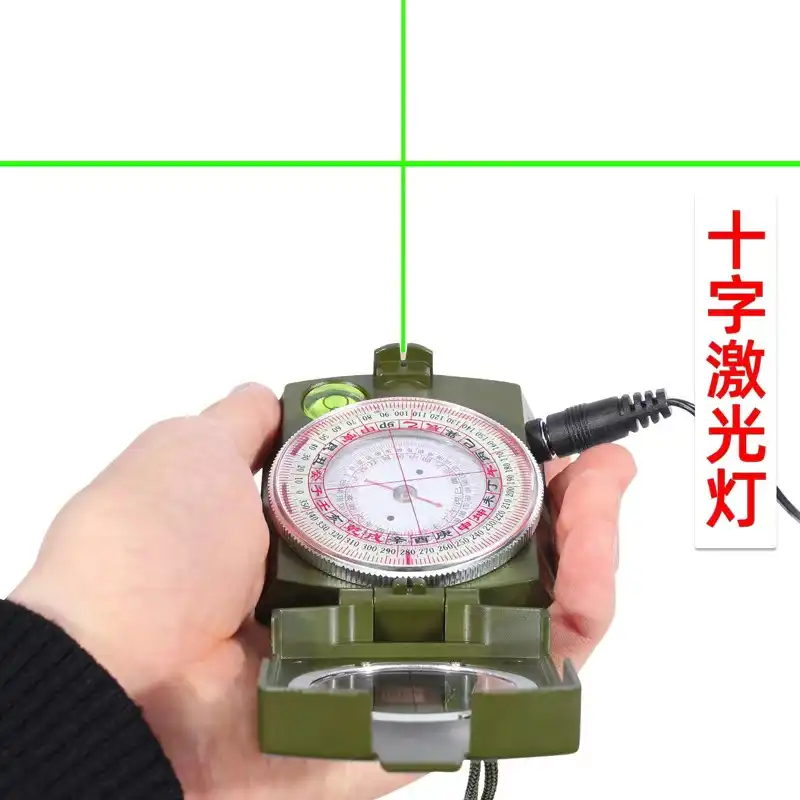 Compact 2-inch feng shui compass with digital display and laser technology for geomantic readings.