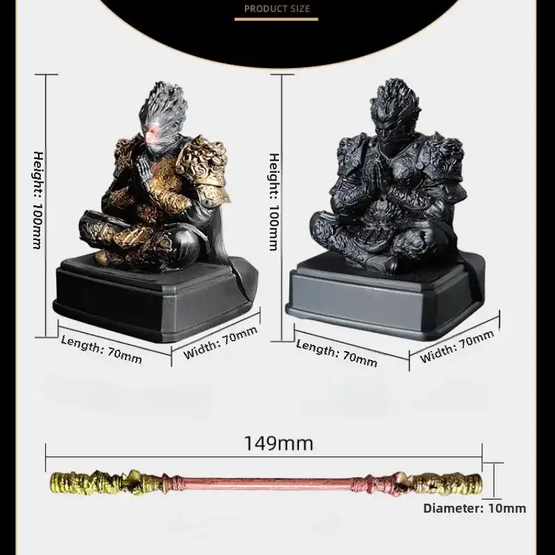Complete Black Myth Wukong collectible figure package showing size and premium resin construction.