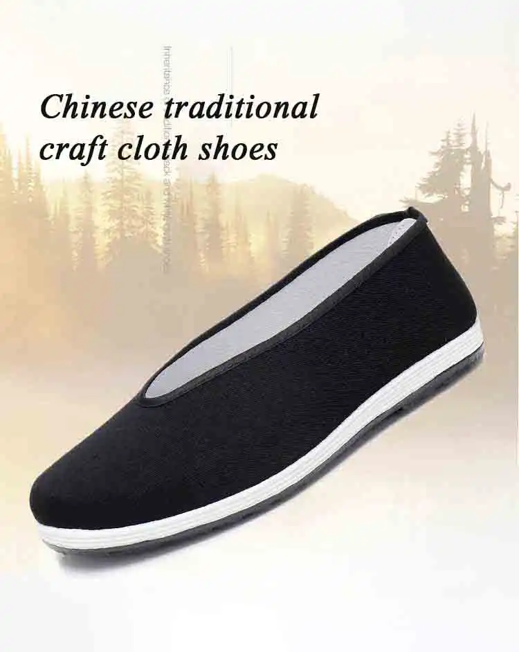 Black martial arts footwear arranged with training equipment showing authentic kung fu gear.