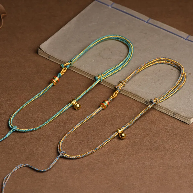 Casual wear styling with Tibetan rope necklace ethnic jewelry everyday fashion.