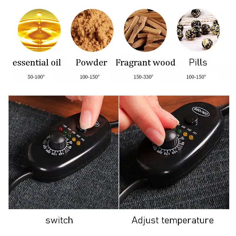 Timer control panel on ceramic burner displaying 1-5 hour settings with LED indicators.