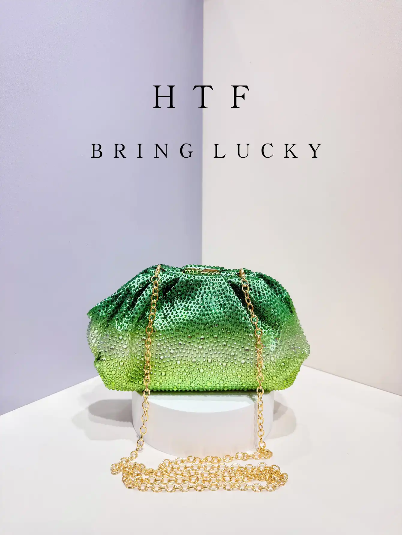 Evening party styling with diamond clutch bag paired with formal dress outfit.