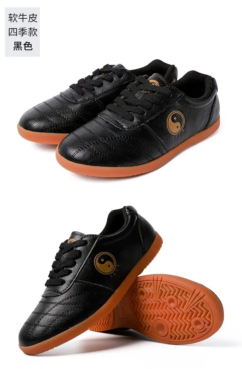Low-top design martial arts shoes allowing full ankle mobility for kicks and stances.
