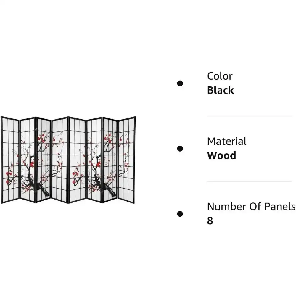 Full extended view showing 71 inches height by 140 inches width room separator screen dimensions.