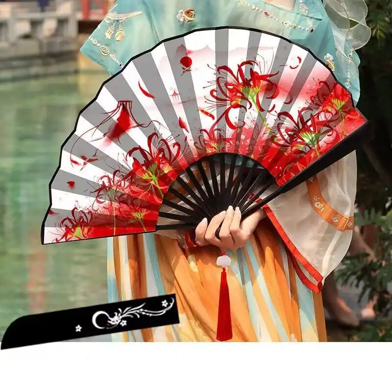Traditional Chinese folding fan lifestyle shot showing cultural significance and modern use.