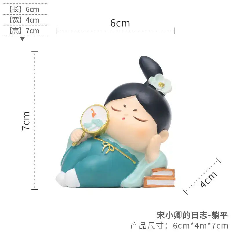 Chinese cultural souvenir displaying traditional handmaiden characteristics and styling.