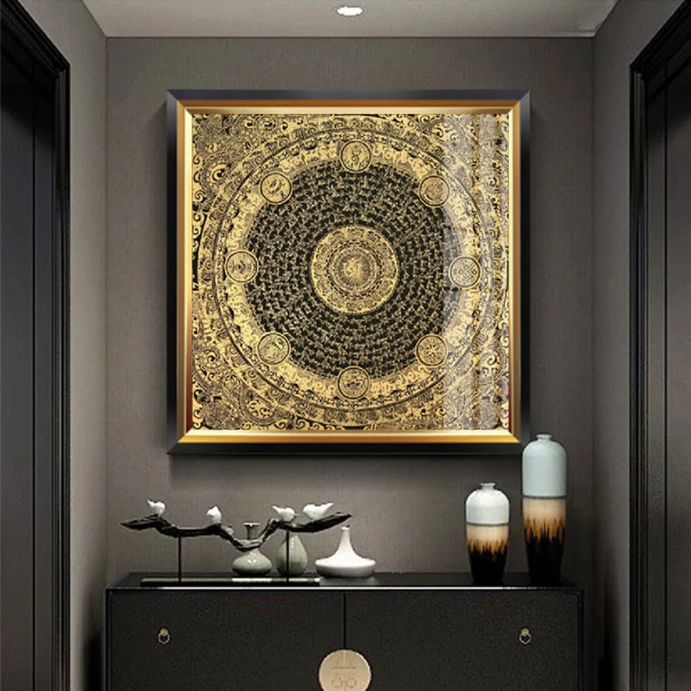 Multiple size options of Tibet Buddha canvas prints for various wall spaces.