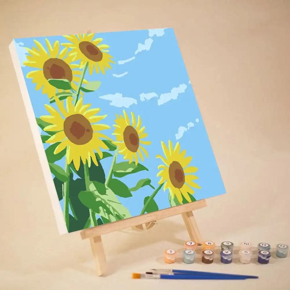 Gift presentation of framed paint by numbers kit in attractive packaging.