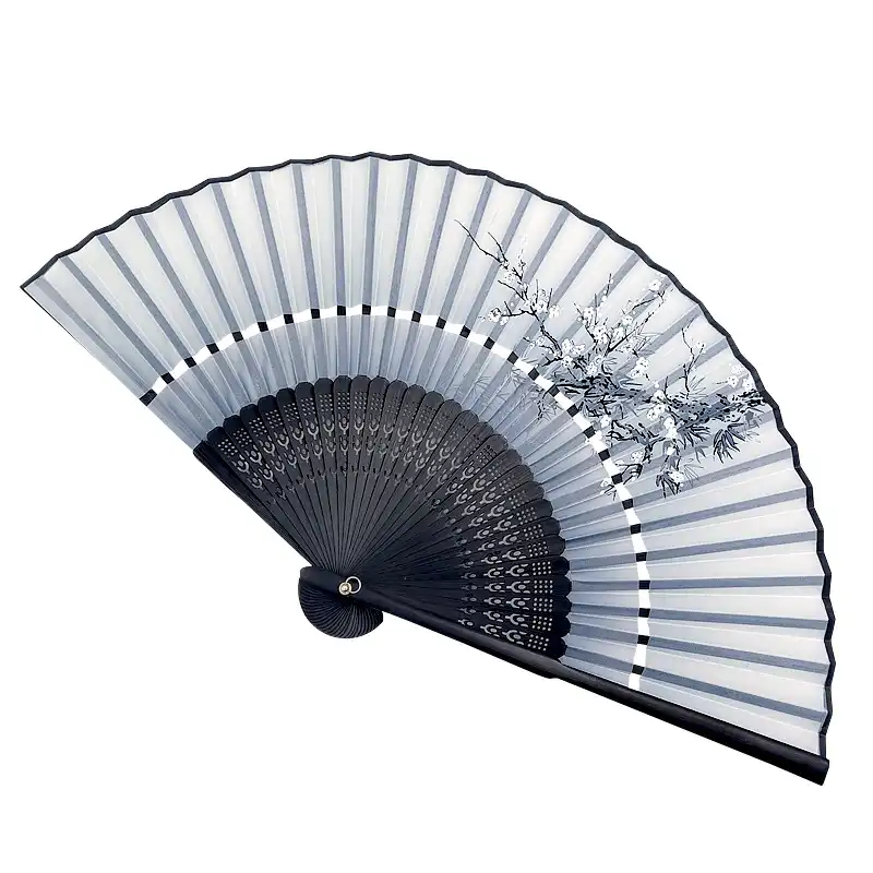 Hanfu traditional outfit styling with Japanese silk fan as authentic cultural accessory.