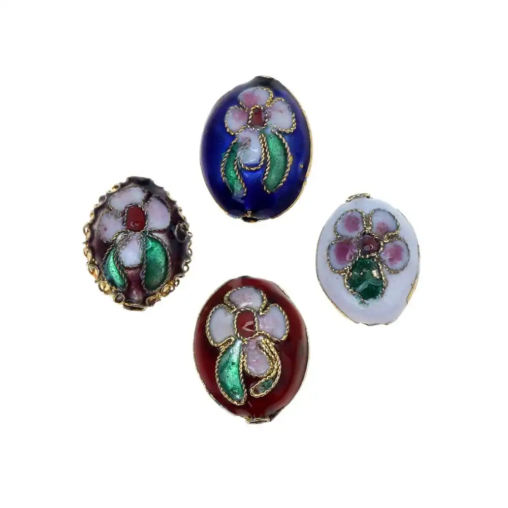 Detailed pattern analysis of traditional Chinese motifs found on cloisonne beads.