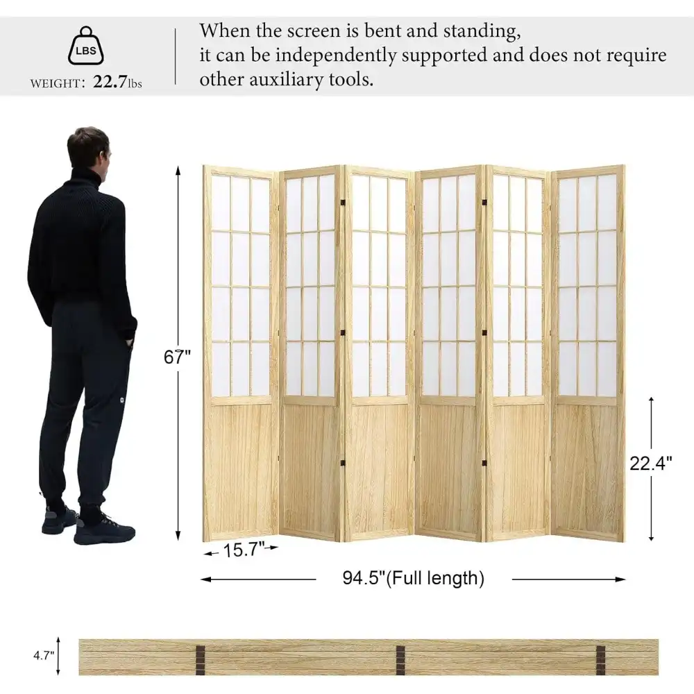 Japanese Shoji style screen divider used as bedroom privacy partition with traditional design.