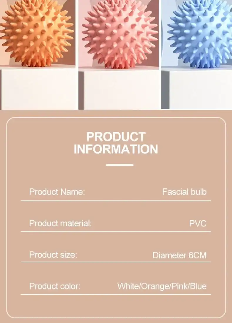 6cm PVC massage ball for fitness, shown in carry bag..