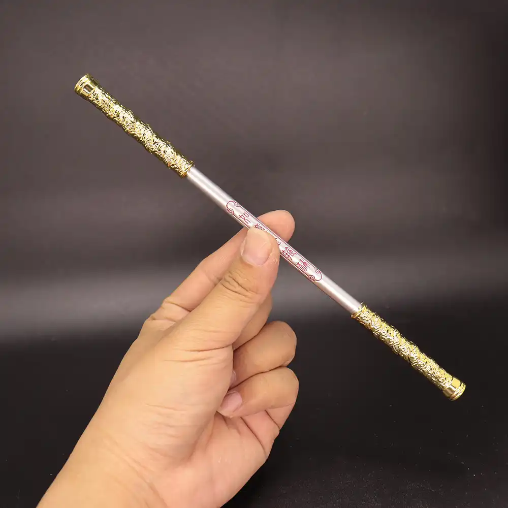 Complete product package contents including silver metal rod and wooden display shelf components.