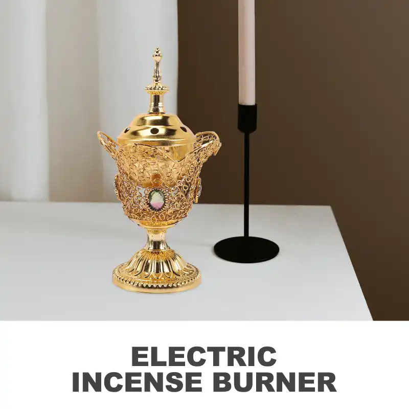 Electric censer burner as elegant home decoration showcasing Middle Eastern cultural artistic beauty.