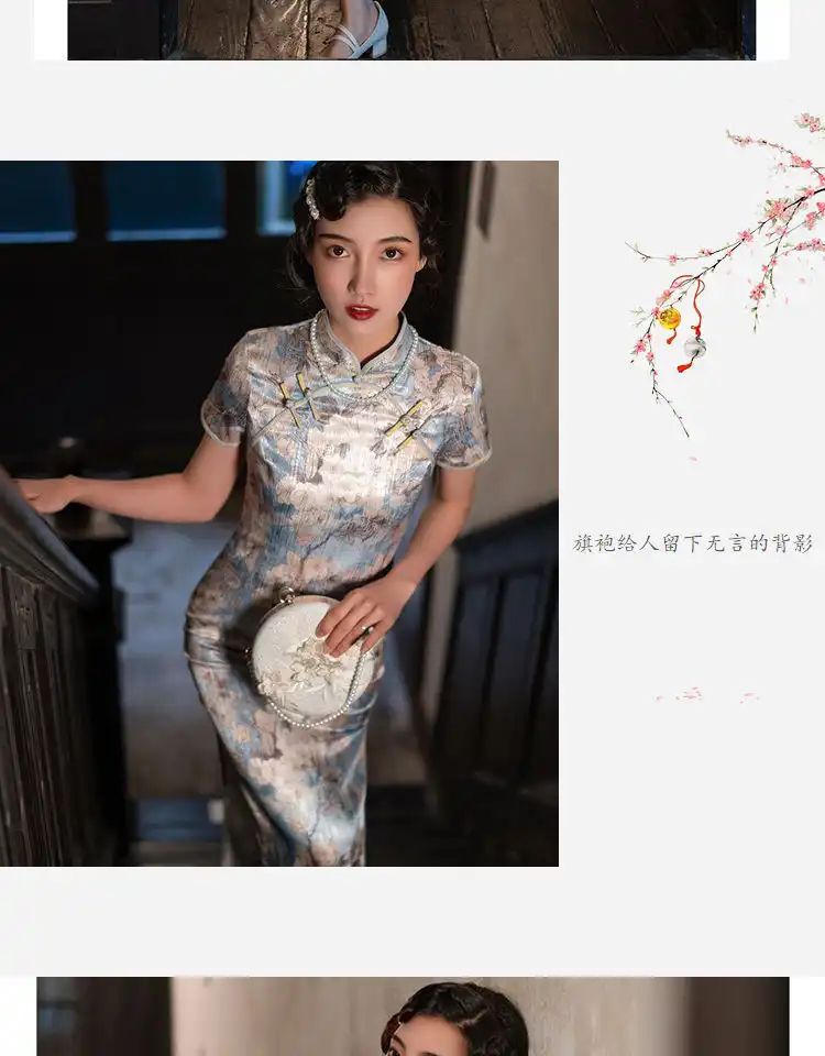 Lifestyle image showing cheongsam styled for modern occasions and contemporary wear.