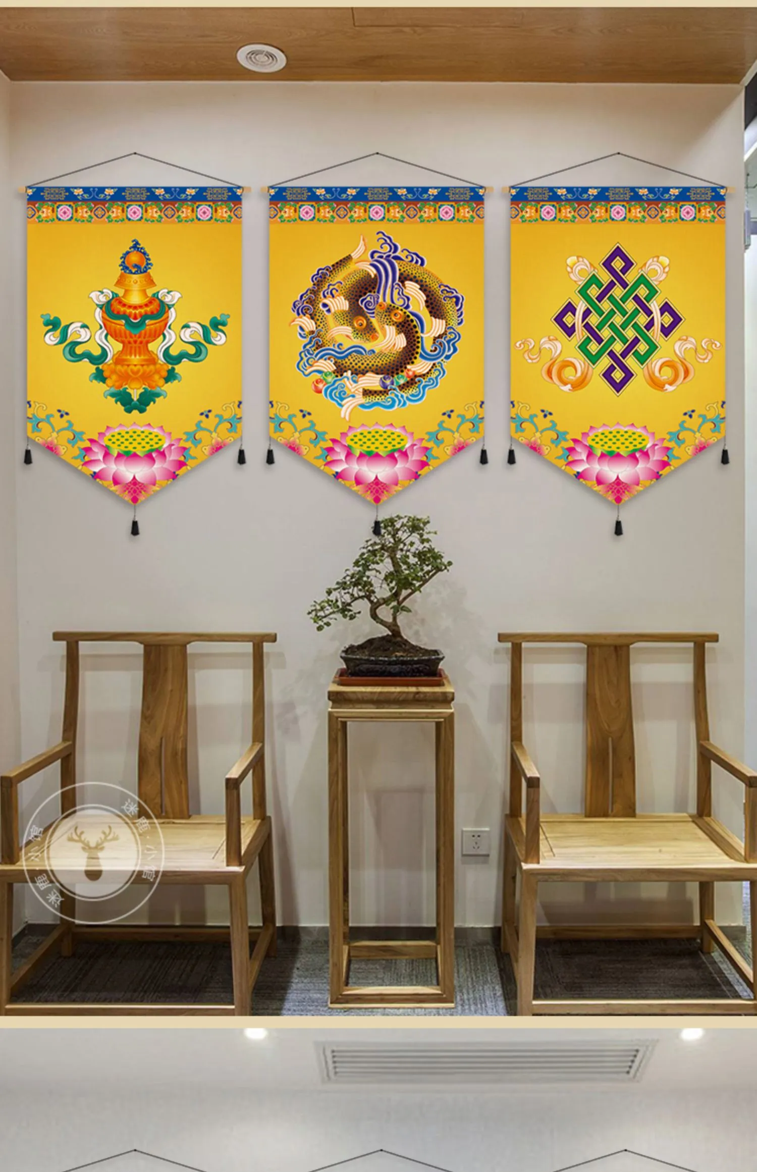Authentic Thangka design wall decoration perfect for meditation and spiritual practice.