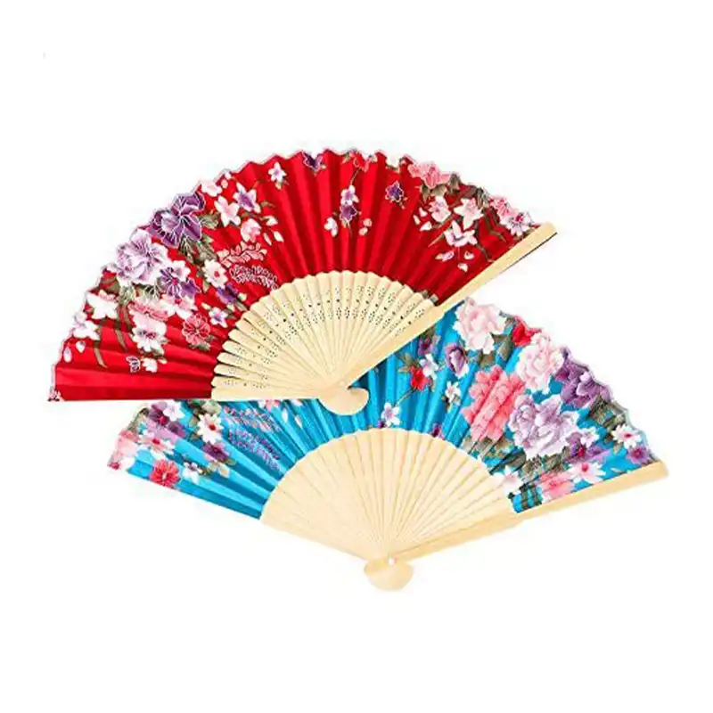 Bamboo ribs construction of silk folding fan highlighting hollow structure and quality craftsmanship.