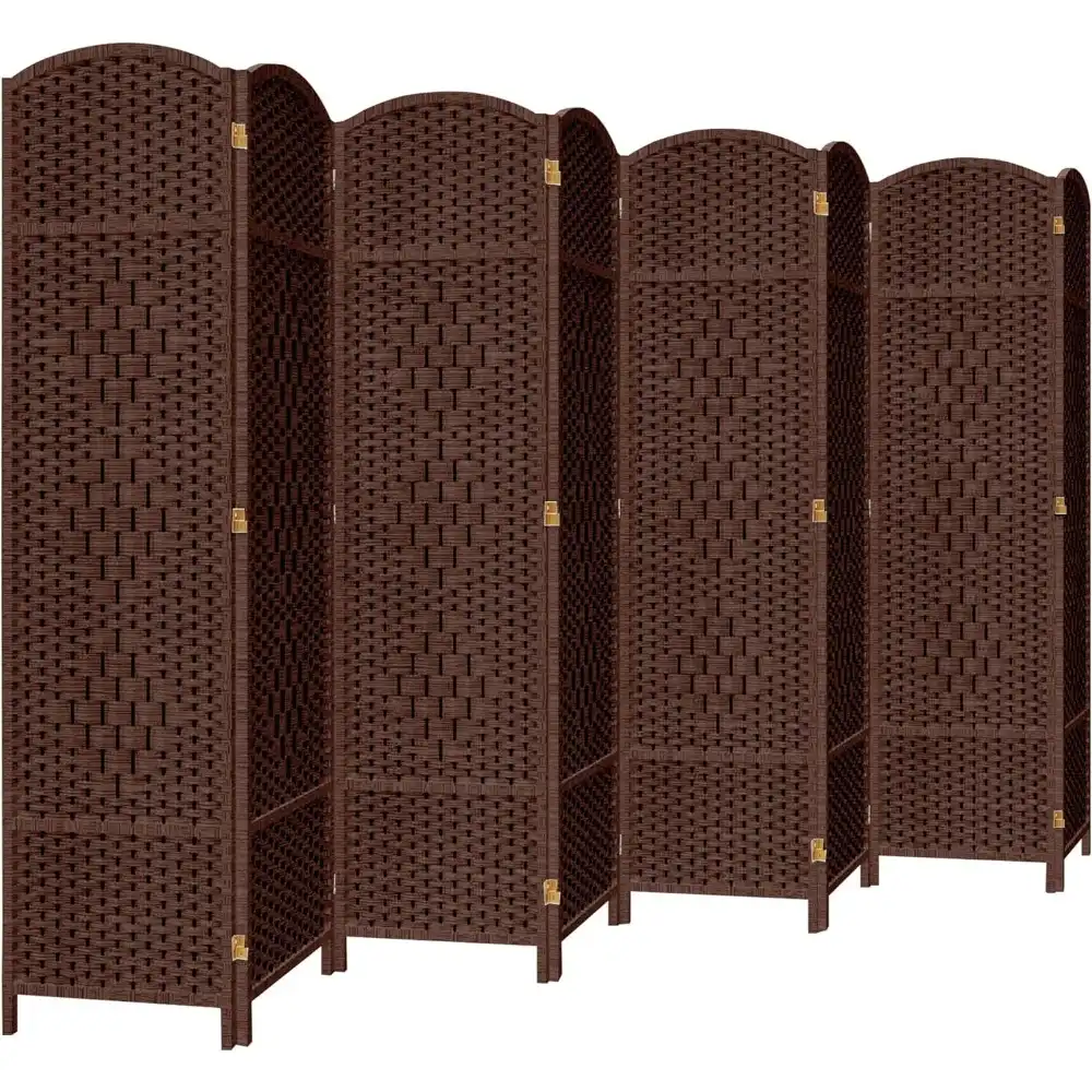Living room setting with folding screen divider separating spaces while maintaining style.