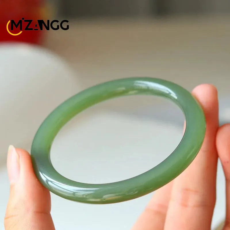Qinghai jade bracelet in gift presentation box perfect for anniversary or special occasion gifting.