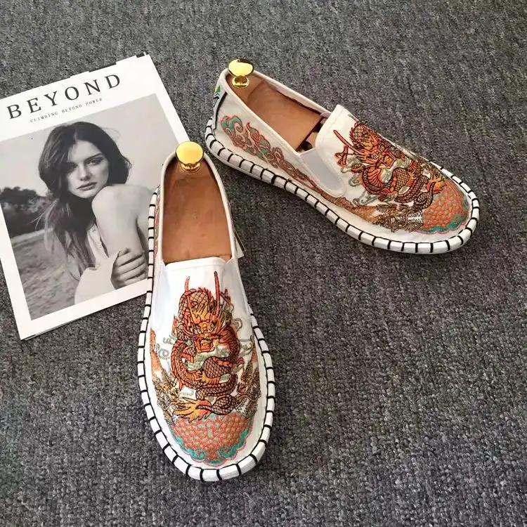 Traditional Old Beijing shoes displaying authentic cotton construction and national Chinese style.