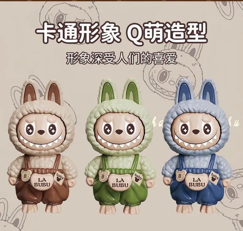 Size comparison demonstration of compact Labu face changing keychain perfect for portable carrying