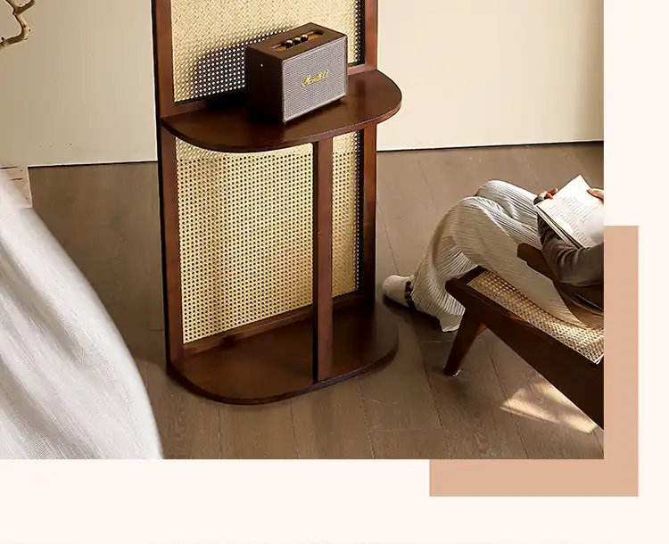 New Chinese style wooden screen used as functional and decorative room separator in home.