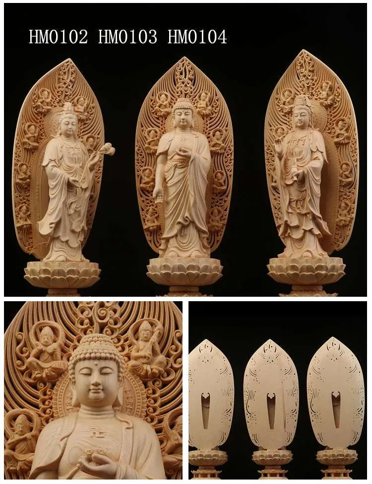 High-grade solid wood Buddha statue quality certification eco-friendly materials.