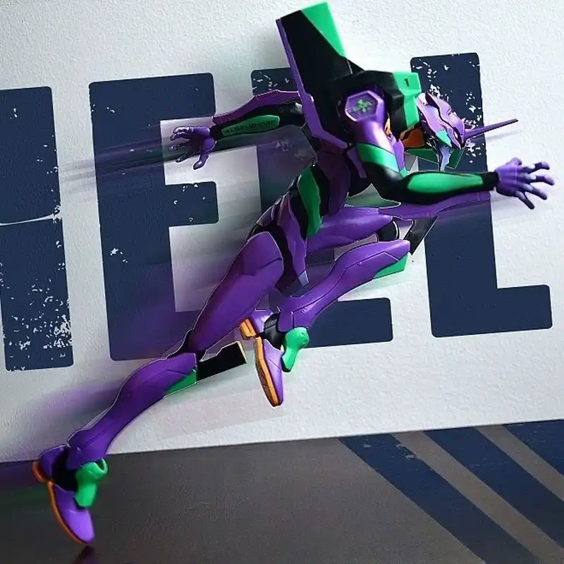1:144 scale Eva-01 kit, assembled figure in action pose..