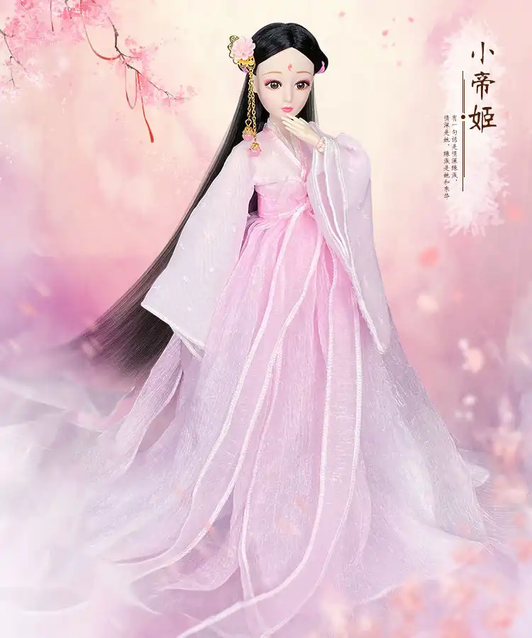 Multiple pose demonstration of jointed doll showing articulation and movement range.