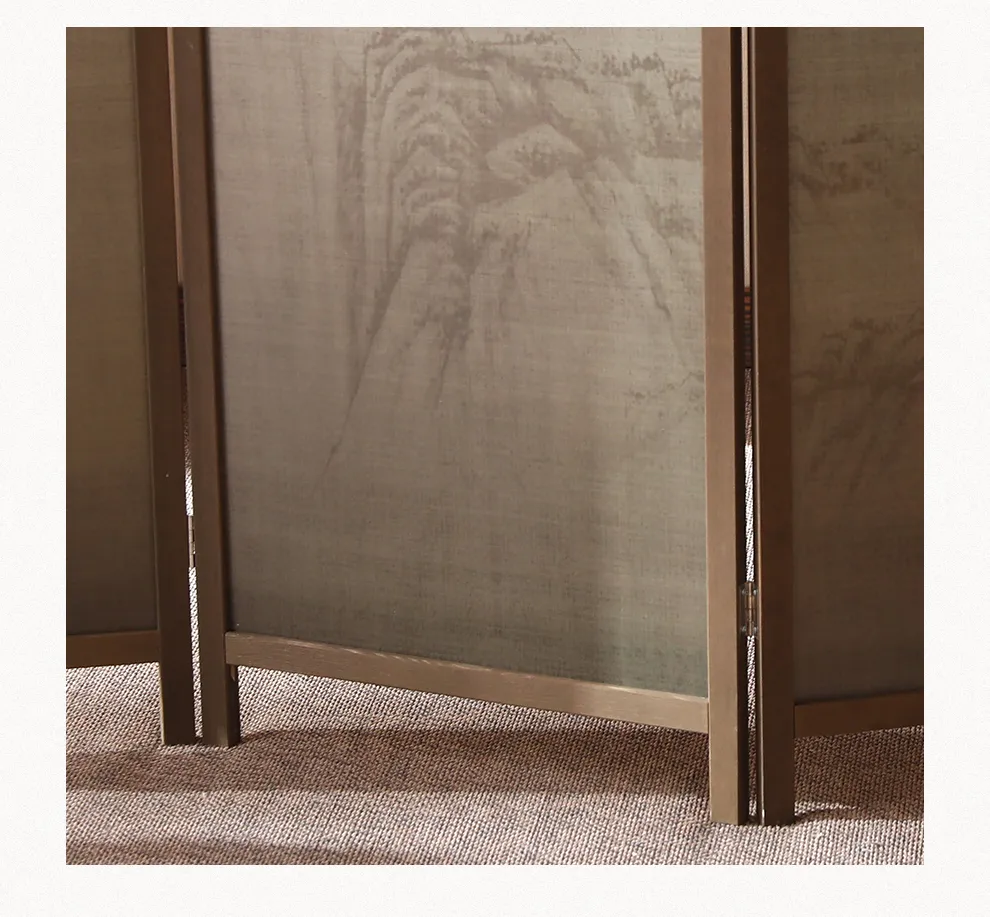 Chinese screen positioned in spa or wellness room creating zen atmosphere.