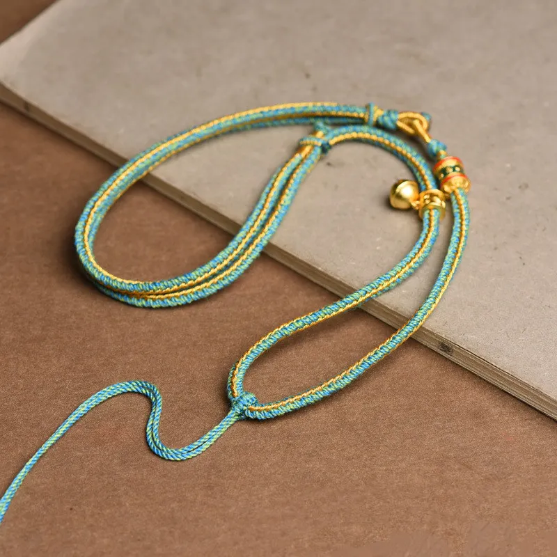 Tibetan thangka rope necklace as cultural gift ethnic jewelry present idea.