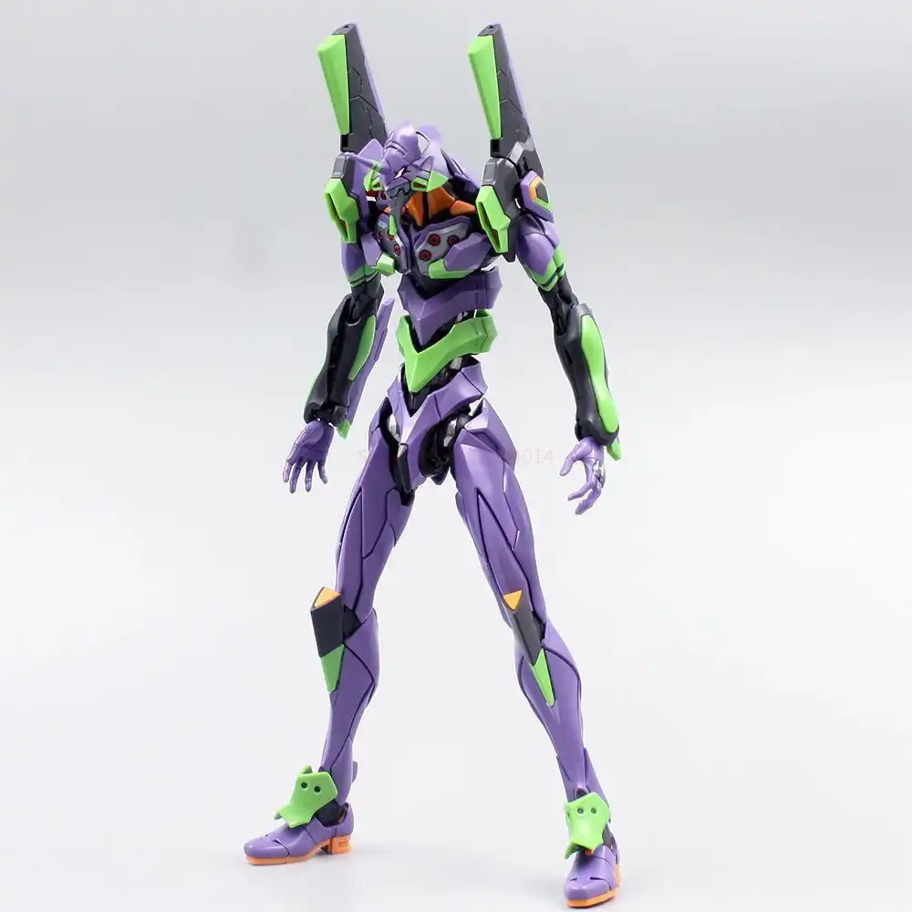 Anime action figure Eva-01 kit, close-up of detailed components..
